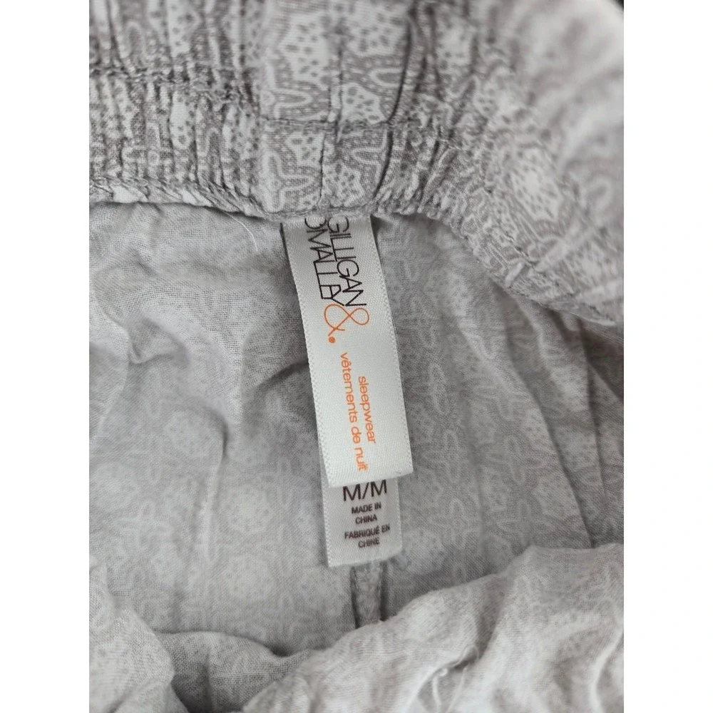 Gilligan & O'Malley Womens Grey Medallion Print Rayon Pajama Jogger Pants Size M